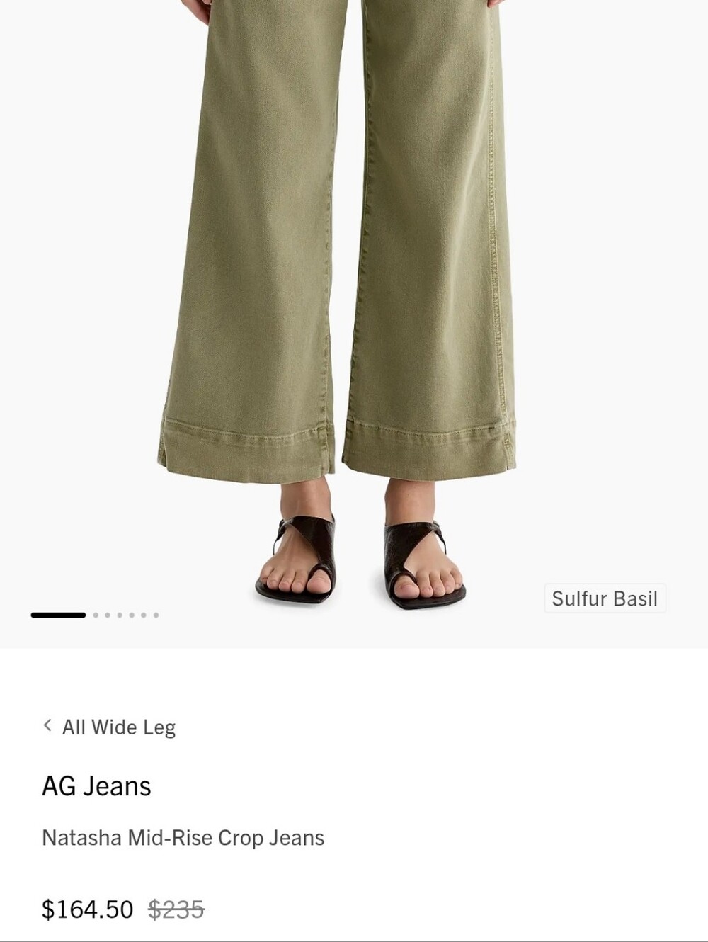 AG Adriano Goldschmied Natasha Mid-Rise Crop Jeans in Sulfur Basil Green Size 27 - Picture 6 of 8